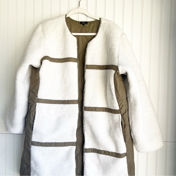 Rails Size L Granger Reversible Sherpa Jacket in Ivory Olive Mix - Picture 9 of 14